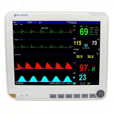 Moniteur patient de paramètre multi d'affichage de 15 pouces avec 6 paramètres standard : ECG, RESP, NIBP, SPO2, 2-TEMP, PR/HR
