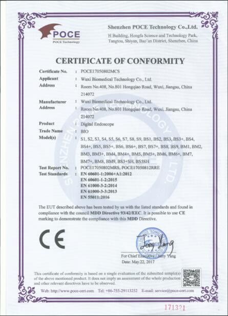 LA CHINE Wuxi Biomedical Technology Co., Ltd. Certifications