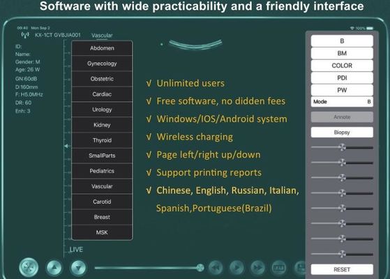 Scanner d'échographie portatif sans fil numérique